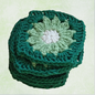 Green Crochet Flower Granny Squares – 10 Handmade Granny Squares in Neutral Boho Colors (8 cm)