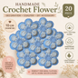 Sky Blue & White Crochet Flower Applique – Handmade Floral Embellishment (10cm)