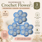 Sky Blue & White Crochet Flower Applique – Handmade Floral Embellishment (10cm)