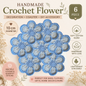 Sky Blue & White Crochet Flower Applique – Handmade Floral Embellishment (10cm)