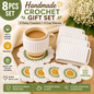 Handmade Crochet Coffee Gift Set – 4 Daisy Coasters & 4 Cup Sleeves (Set of 8)